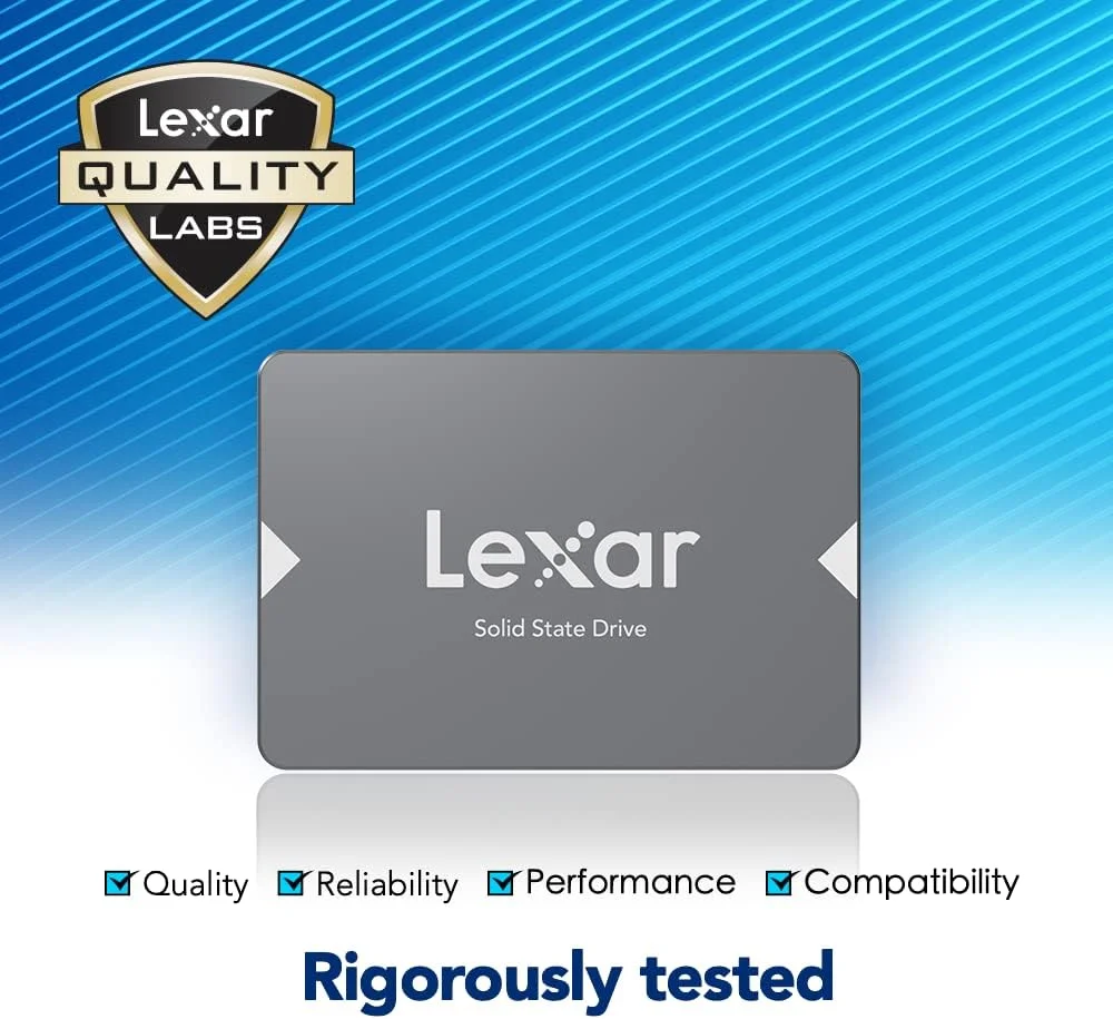 درایو حالت جامد داخلی Lexar NS100 256GB 2.5” SATA III SSD، سرعت خواندن تا 550 مگابایت بر ثانیه (LNS100-256RB)
