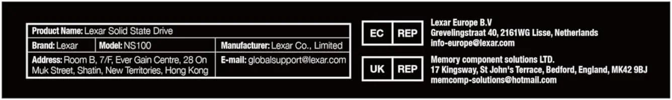 درایو حالت جامد داخلی Lexar NS100 2.5” SATA III 6Gb/s با ظرفیت 1 ترابایت، سرعت خواندن تا 550 مگابایت بر ثانیه، برای لپ تاپ، کامپیوتر/رایانه شخصی (LNS100-1TRB) درایو حالت جامد داخلی Lexar NS100 2.5” SATA III 6Gb/s با ظرفیت 1 ترابایت، سرعت خواندن تا 550 مگابایت بر ثانیه، برای لپ تاپ، کامپیوتر/رایانه شخصی (LNS100-1TRB)
