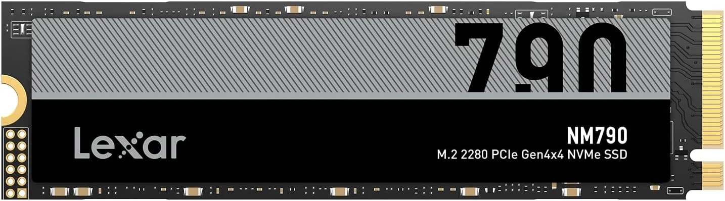 اس اس دی 4 ترابایتی Lexar NM790، M.2 2280 PCIe Gen4x4 NVMe 1.4 داخلی، سرعت خواندن تا 7400 مگابایت بر ثانیه، سرعت نوشتن تا 6500 مگابایت بر ثانیه، درایو حالت جامد داخلی برای PS5، PC، لپ تاپ، گیمرها، متخصصان (LNM790X004T-RNNNG)