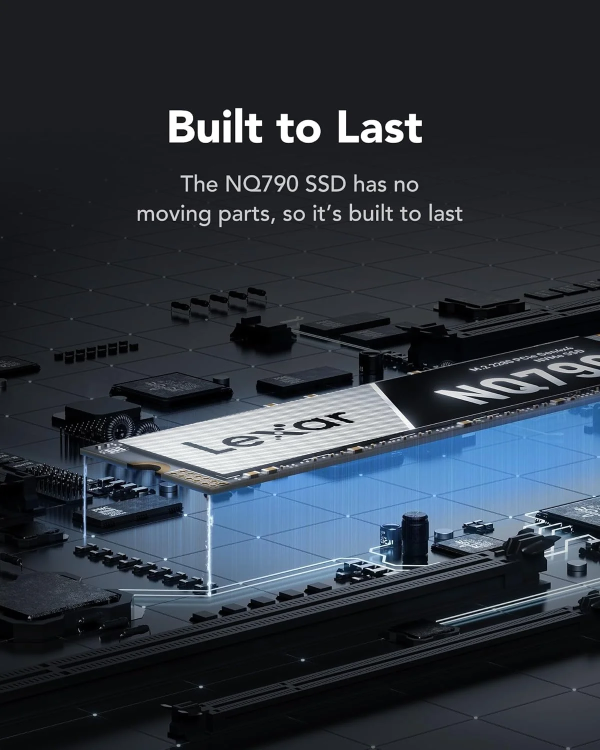 درایو SSD لکسار NQ790 با ظرفیت 1 ترابایت، NVMe، فرم فاکتور M.2 2280، NVMe PCIe 4.0 Gen4x4، سرعت خواندن تا 7000 مگابایت بر ثانیه، سرعت نوشتن 6000 مگابایت بر ثانیه، درایو حالت جامد داخلی سازگار با PS5 و PC Gaming