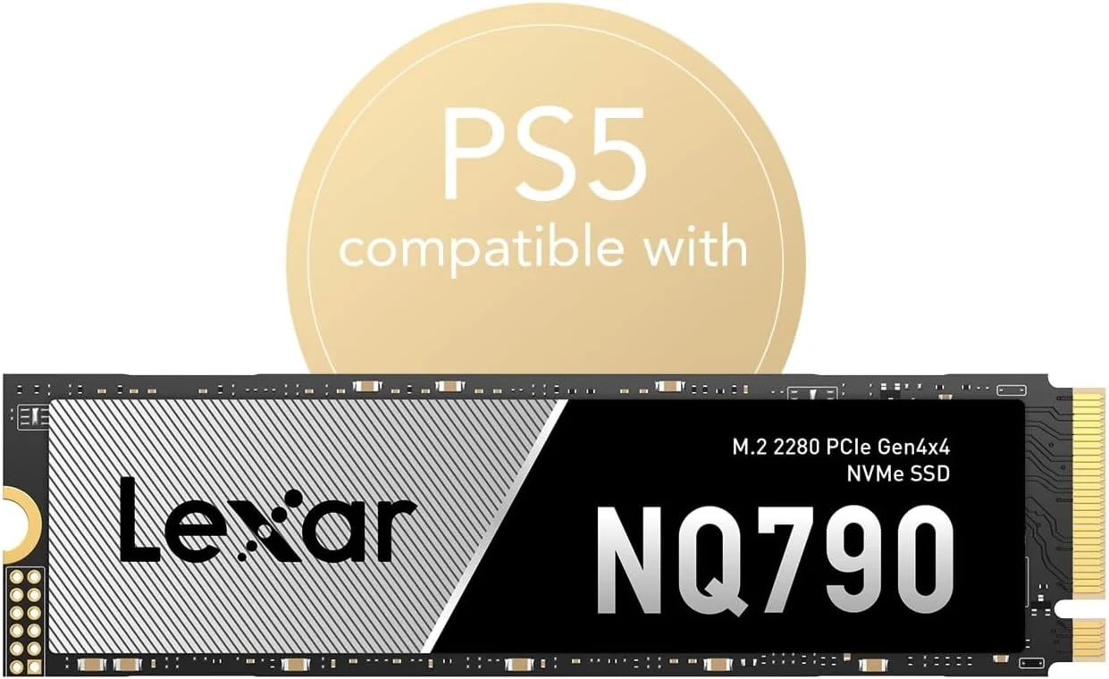 درایو SSD لکسار NQ790 با ظرفیت 1 ترابایت، NVMe، فرم فاکتور M.2 2280، NVMe PCIe 4.0 Gen4x4، سرعت خواندن تا 7000 مگابایت بر ثانیه، سرعت نوشتن 6000 مگابایت بر ثانیه، درایو حالت جامد داخلی سازگار با PS5 و PC Gaming