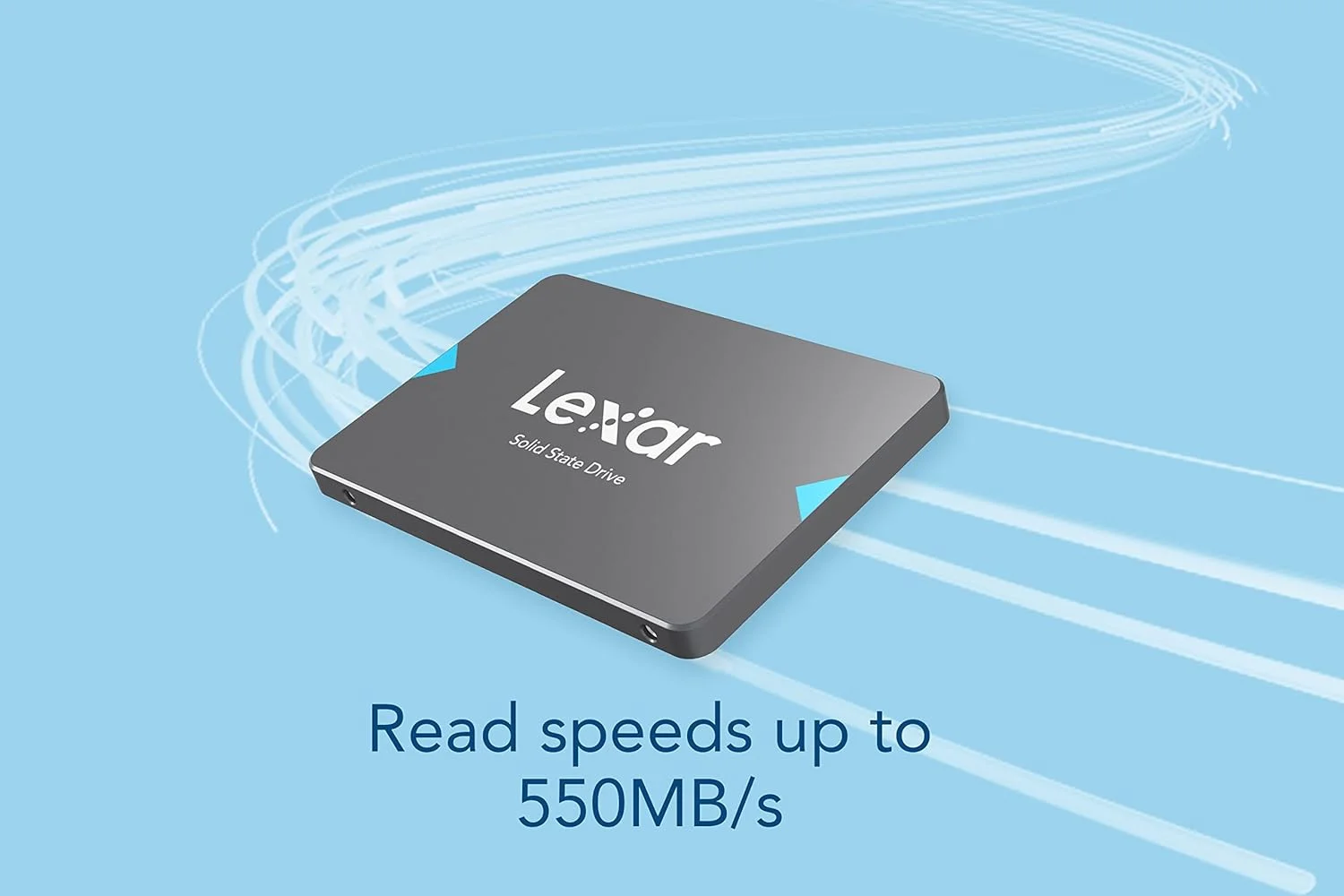 درایو حالت جامد Lexar NQ100 با ظرفیت 512 گیگابایت، SATA III (6Gb/s)، SSD داخلی 2.5 اینچی با سرعت خواندن تا 550 مگابایت بر ثانیه، درایو حالت جامد داخلی برای کامپیوتر، لپ تاپ و دسکتاپ (LNQ100X512G-RNNNG)
