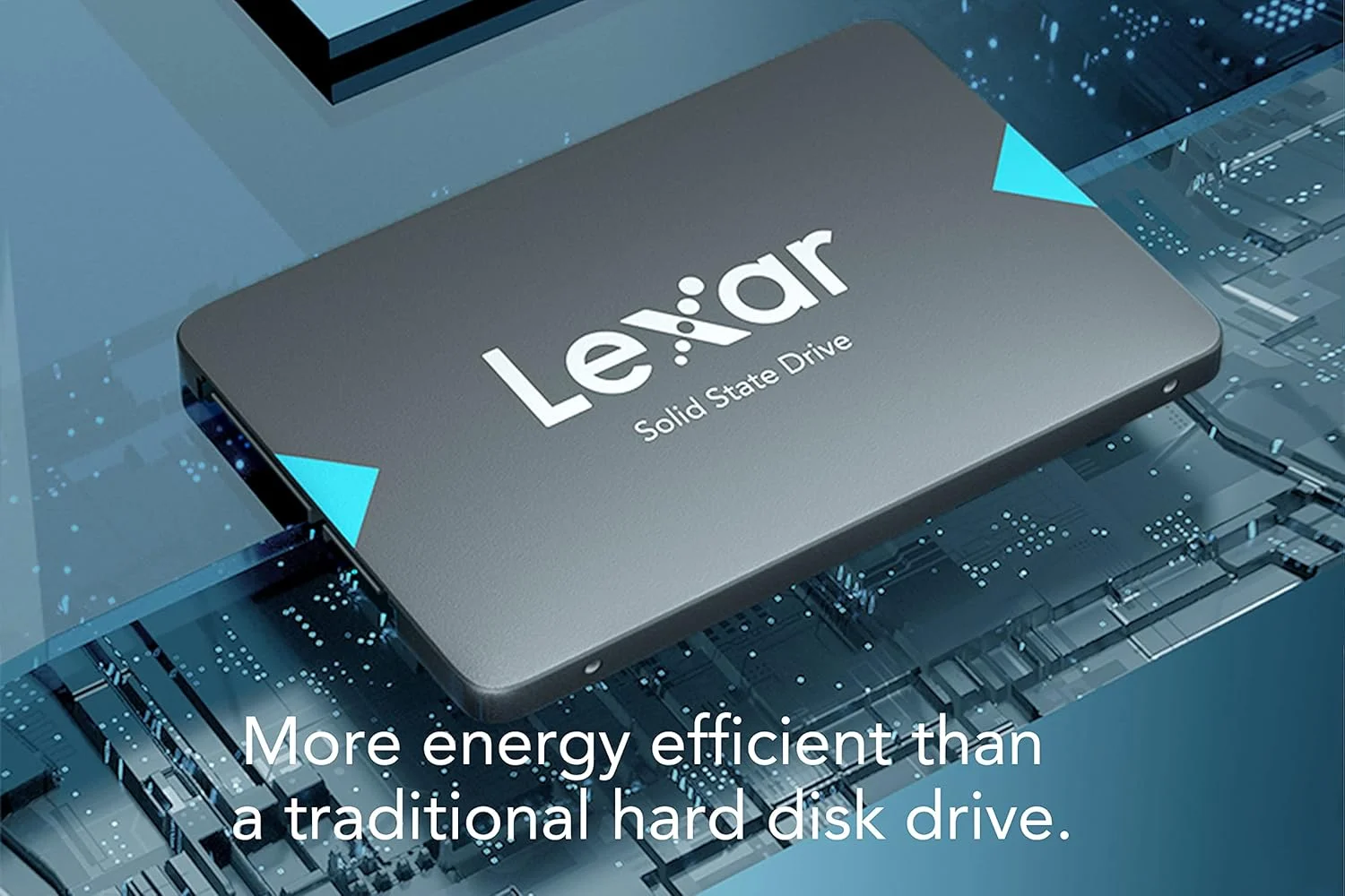 درایو حالت جامد Lexar NQ100 با ظرفیت 512 گیگابایت، SATA III (6Gb/s)، SSD داخلی 2.5 اینچی با سرعت خواندن تا 550 مگابایت بر ثانیه، درایو حالت جامد داخلی برای کامپیوتر، لپ تاپ و دسکتاپ (LNQ100X512G-RNNNG)