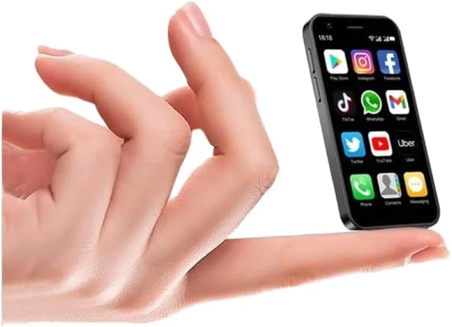 موبایل مینی 16 پرو مکس، گوشی هوشمند کوچک با اندازه انگشتی، صفحه نمایش 4 اینچی، 8 گیگابایت رم، 512 گیگابایت حافظه، گوشی کوچک جیبی، تریپل HD+ Dynamic AMOLED، مشکی