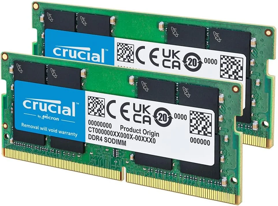 کیت رم کروشیال 32 گیگابایت (2x16GB) DDR4 3200MHz CL22 (یا 2933MHz یا 2666MHz) حافظه لپ تاپ مدل CT2K16G4SFRA32A