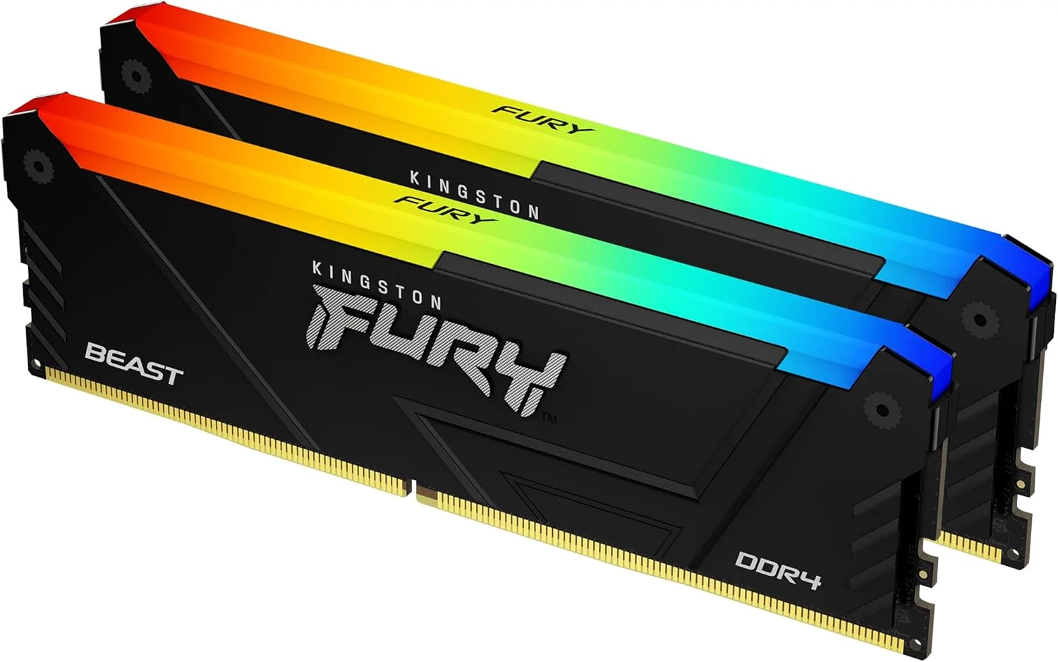 حافظه کامپیوتر کینگستون FURY Beast RGB 16GB 3200MT/s DDR4 CL16 DIMM (کیت 2 عددی) مدل KF432C16BB2AK2/16