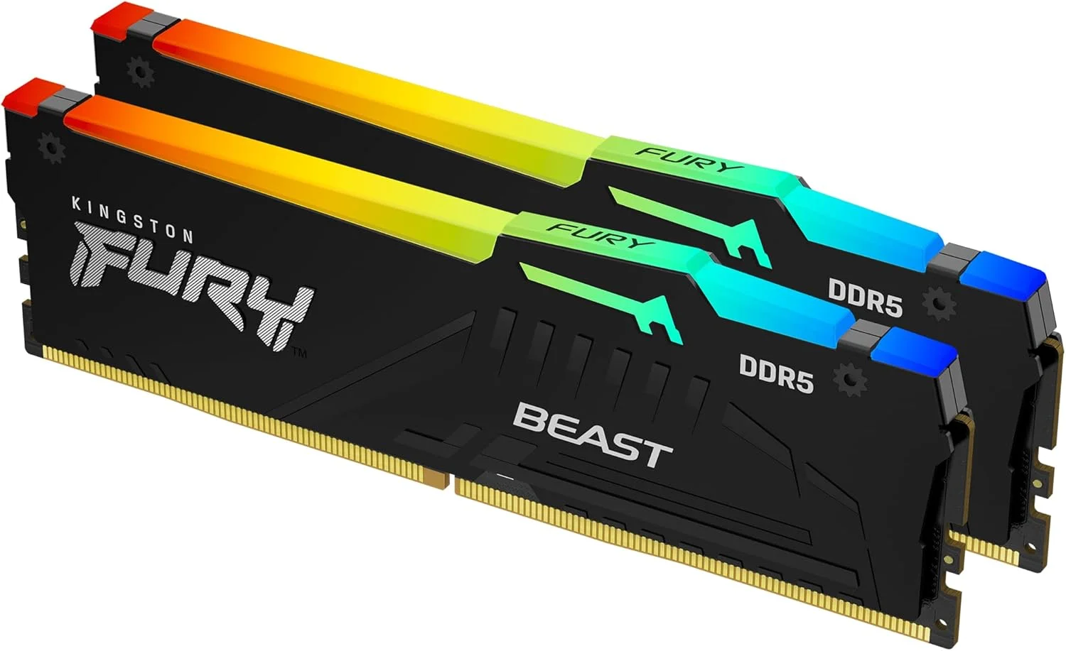 کینگستون فیوری بیست RGB 32 گیگابایت (2x16 گیگابایت) 6000MT/s DDR5 CL36 حافظه دسکتاپ | AMD Expo | Plug N Play | کیت 2 عددی | KF560C36BBE2AK2-32