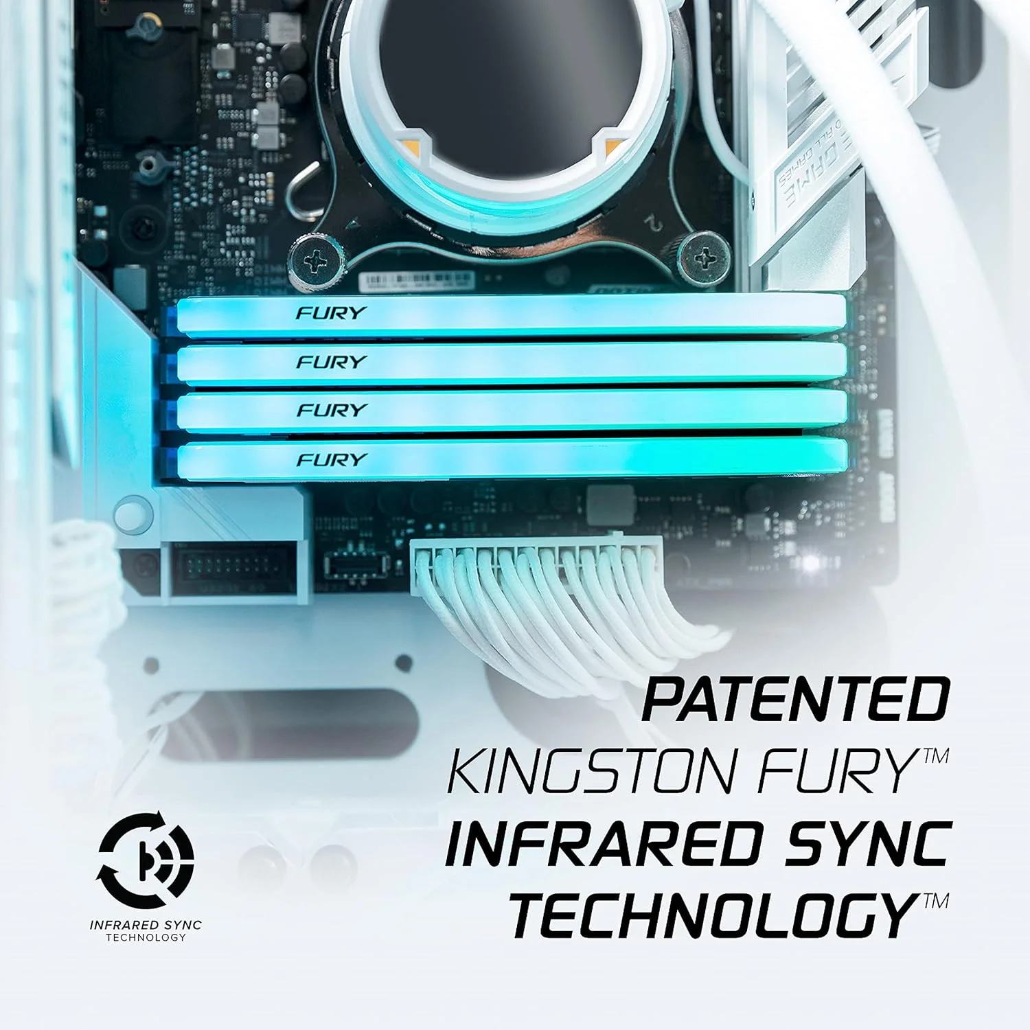 کینگستون FURY Beast White RGB 8GB 3200MT/s DDR4 CL16 DIMM SE تک ماژول - KF432C16BWA/8 کینگستون FURY Beast White RGB 8GB 3200MT/s DDR4 CL16 DIMM SE تک ماژول - KF432C16BWA/8