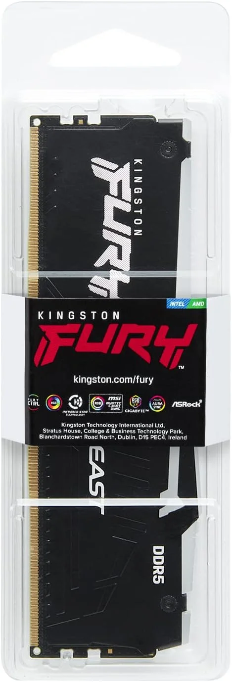رم گیمینگ دسکتاپ کینگستون FURY Beast Black RGB با ظرفیت 32 گیگابایت، سرعت 6000MT/s، DDR5 CL36 DIMM، تک ماژول، AMD EXPO/Intel XMP - KF560C36BBE2A-32 رم گیمینگ دسکتاپ کینگستون FURY Beast Black RGB با ظرفیت 32 گیگابایت، سرعت 6000MT/s، DDR5 CL36 DIMM، تک ماژول، AMD EXPO/Intel XMP - KF560C36BBE2A-32