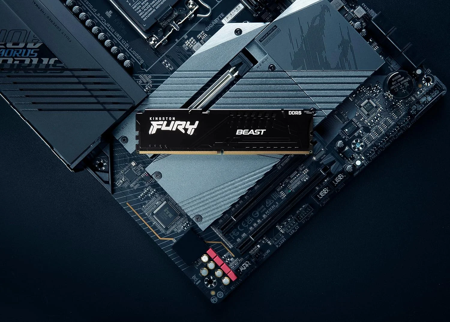 حافظه رم دسکتاپ گیمینگ کینگستون FURY Beast Black XMP DDR5 با ظرفیت 128 گیگابایت و سرعت 5600 مگاهرتز CL40 DIMM (کیت 4 تایی) - KF556C40BBK4-128 حافظه رم دسکتاپ گیمینگ کینگستون FURY Beast Black XMP DDR5 با ظرفیت 128 گیگابایت و سرعت 5600 مگاهرتز CL40 DIMM (کیت 4 تایی) - KF556C40BBK4-128
