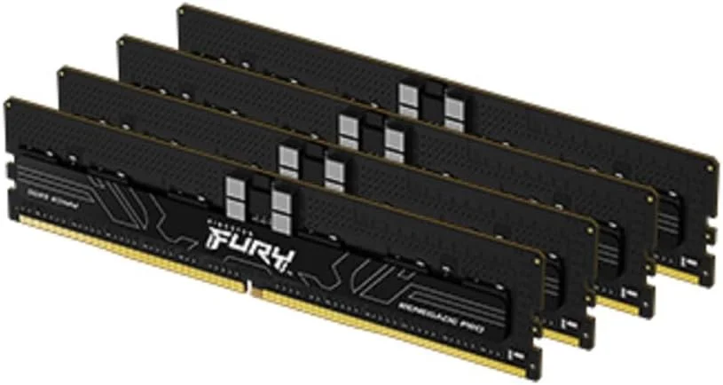 کینگستون FURY Renegade Pro XMP 64GB 6000MT/s DDR5 ECC Reg CL32 DIMM حافظه اورکلاک پذیر ECC رجیستر شده DIMMKit چهارتایی - KF560R32RBK4-64