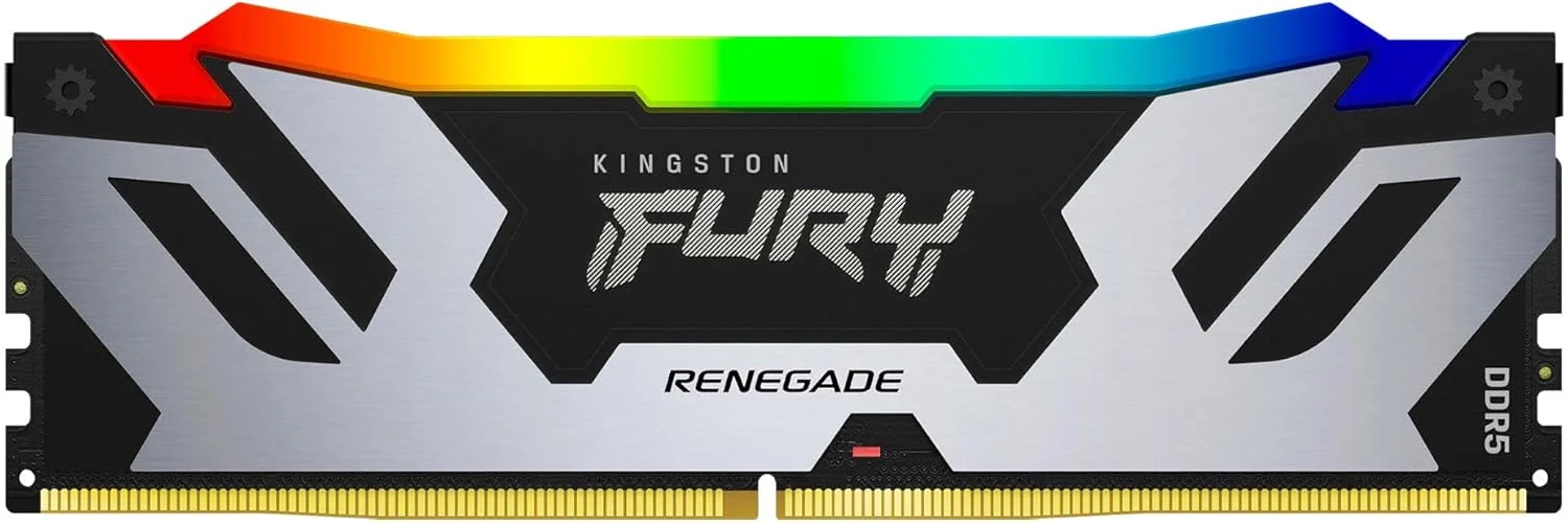 کینگستون FURY Renegade DDR5 RGB نقره ای/مشکی XMP 24 گیگابایت 8000MT/s CL38 DIMM حافظه رم گیمینگ دسکتاپ تک ماژول - KF580C38RSA-24 کینگستون FURY Renegade DDR5 RGB نقره ای/مشکی XMP 24 گیگابایت 8000MT/s CL38 DIMM حافظه رم گیمینگ دسکتاپ تک ماژول - KF580C38RSA-24