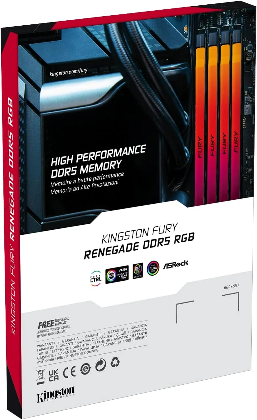 حافظه رم گیمینگ دسکتاپ کینگستون FURY Renegade RGB XMP با ظرفیت 96 گیگابایت، سرعت 6000MT/s، DDR5 CL32 DIMM (کیت 2 عددی) - KF560C32RSAK2-96 حافظه رم گیمینگ دسکتاپ کینگستون FURY Renegade RGB XMP با ظرفیت 96 گیگابایت، سرعت 6000MT/s، DDR5 CL32 DIMM (کیت 2 عددی) - KF560C32RSAK2-96