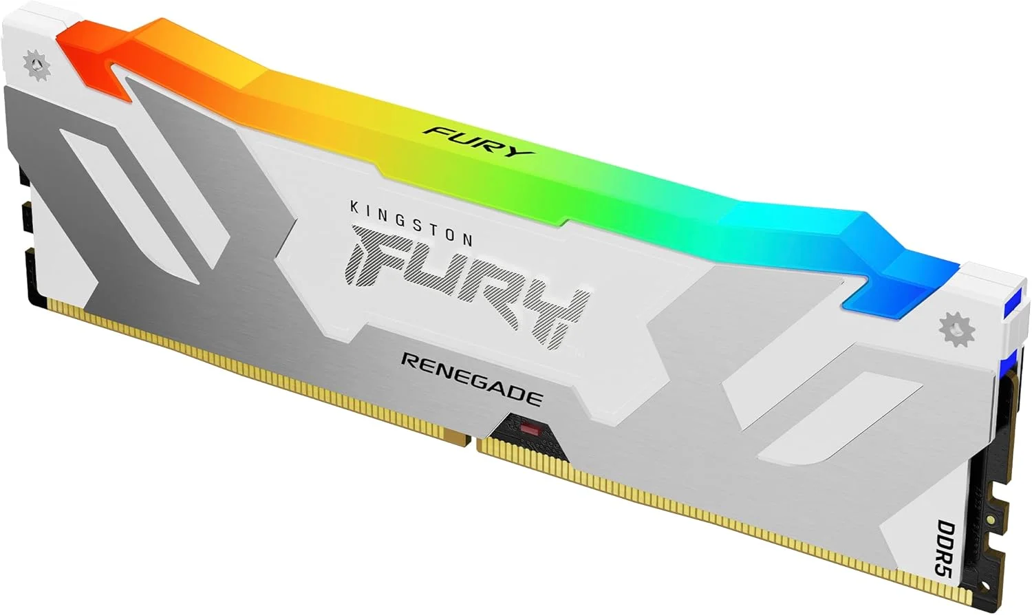 رم گیمینگ دسکتاپ کینگستون Fury Renegade KF588CU42RWA-24 DDR5 RGB نقره‌ای/سفید XMP 24GB 8800MT/s CL42 CUDIMM تک ماژول