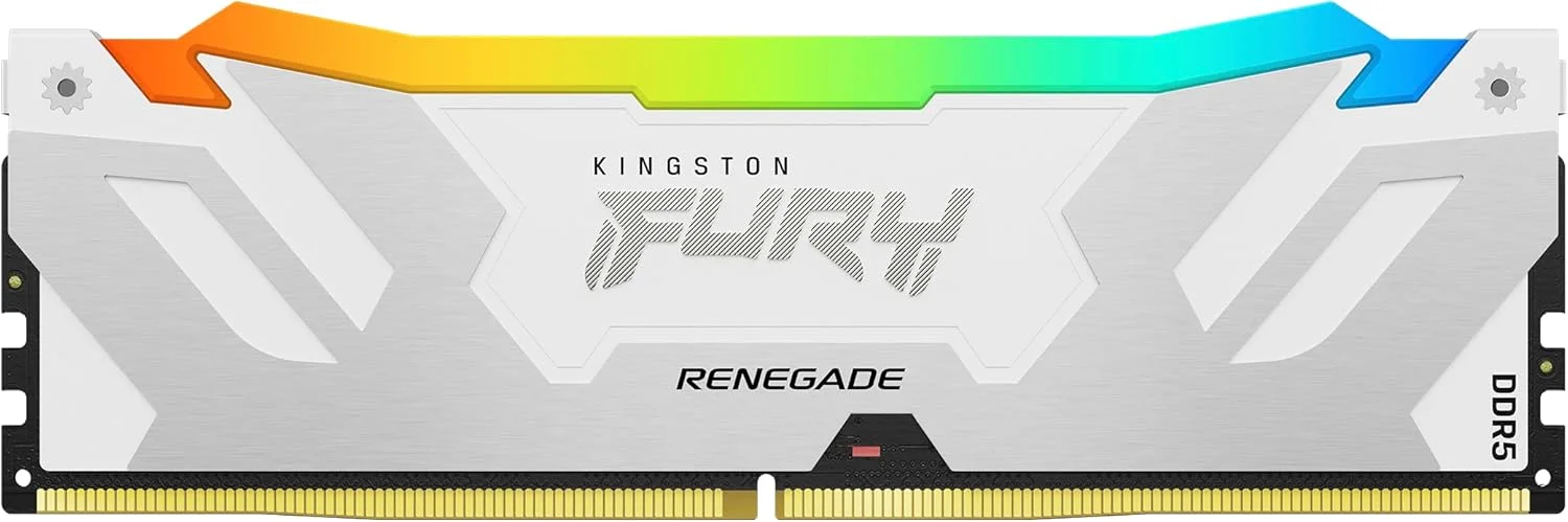 رم گیمینگ دسکتاپ کینگستون Fury Renegade KF588CU42RWA-24 DDR5 RGB نقرهای/سفید XMP 24GB 8800MT/s CL42 CUDIMM تک ماژول رم گیمینگ دسکتاپ کینگستون Fury Renegade KF588CU42RWA-24 DDR5 RGB نقرهای/سفید XMP 24GB 8800MT/s CL42 CUDIMM تک ماژول