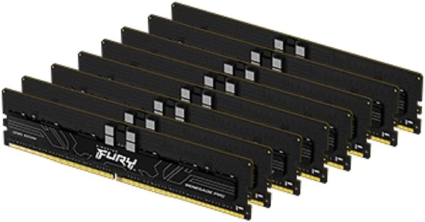 کینگستون فیوری رنه گید پرو XMP 128 گیگابایت 6400MT/s DDR5 ECC Reg CL32 DIMM (کیت 8 عددی) حافظه اورکلاک پذیر ECC Registered DIMM - KF564R32RBK8-128