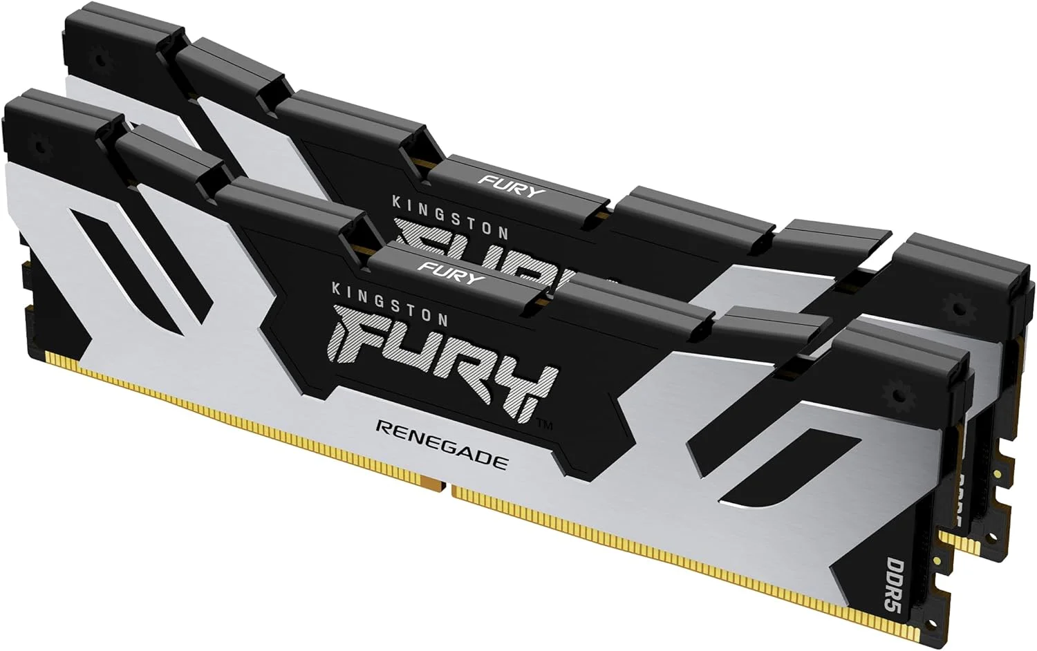 کیت حافظه رم دسکتاپ گیمینگ کینگستون Fury Renegade DDR5 Silver XMP 32GB 7200MT/s DDR5 CL38 DIMM دو کاناله - KF572C38RSK2-32