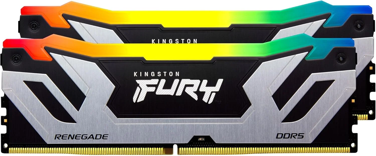 حافظه رم گیمینگ کینگستون Fury Renegade Silver RGB XMP با ظرفیت 48 گیگابایت و سرعت 8400MT/s DDR5 CL40 CUDIMM (کیت 2 عددی) - KF584CU40RSAK2-48 حافظه رم گیمینگ کینگستون Fury Renegade Silver RGB XMP با ظرفیت 48 گیگابایت و سرعت 8400MT/s DDR5 CL40 CUDIMM (کیت 2 عددی) - KF584CU40RSAK2-48