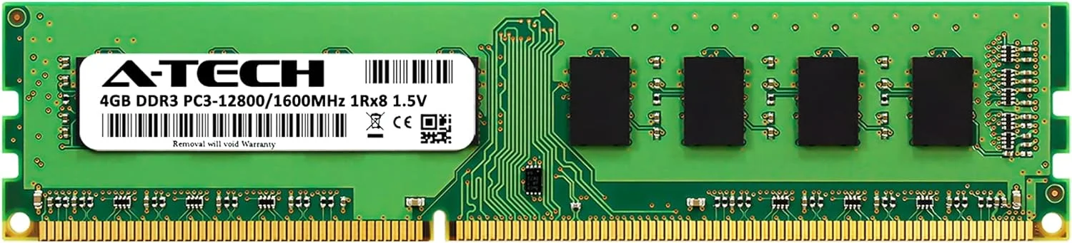 رم 4 گیگابایتی A-Tech جایگزین برای Kingston KTH9600CS/4G | DDR3 1600MHz PC3-12800 1Rx8 1.5V UDIMM Non-ECC 240-Pin DIMM ماژول حافظه