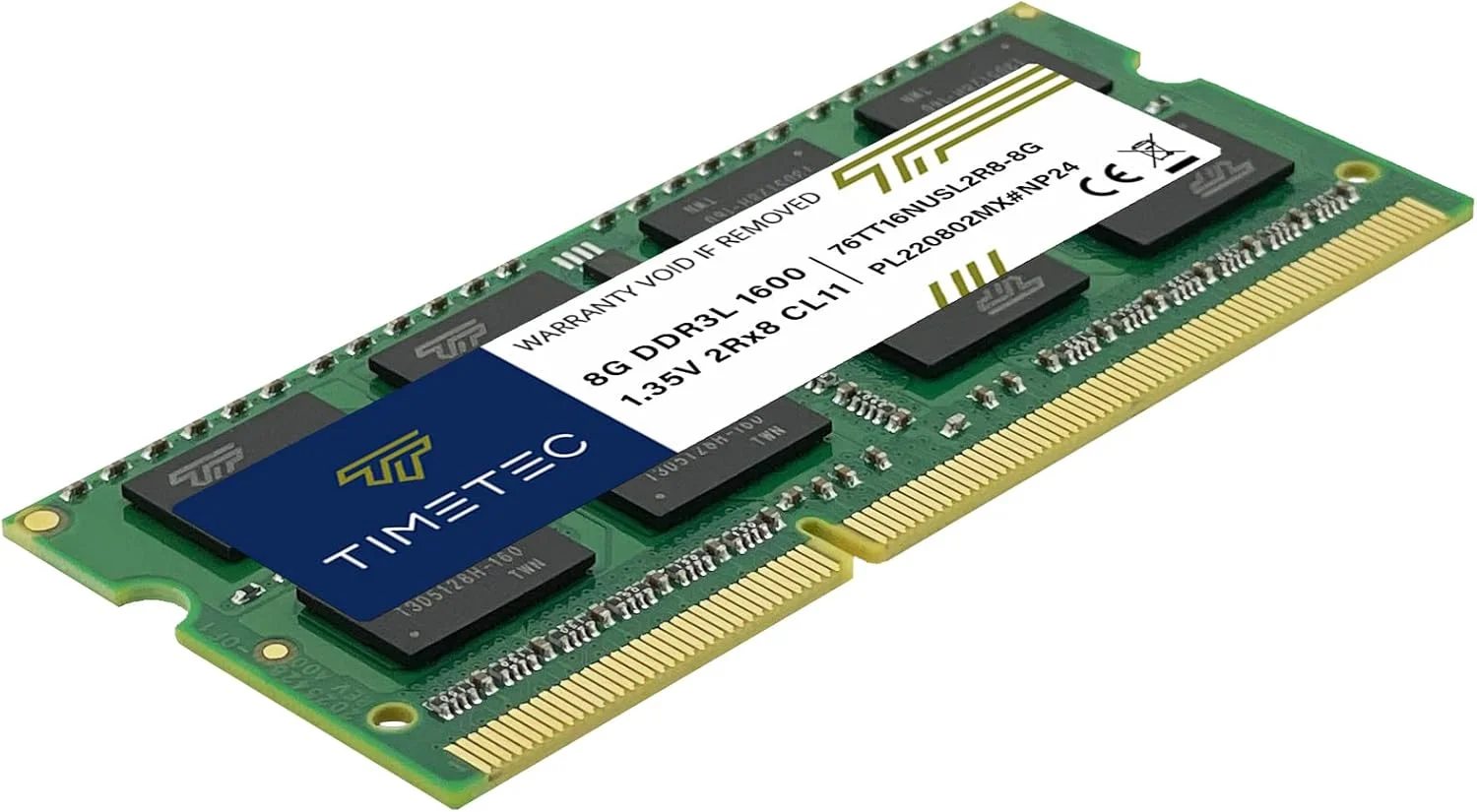 رم لپ تاپ Timetec 8GB DDR3L / DDR3 1600MHz (DDR3L-1600) PC3L-12800 / PC3-12800(PC3L-12800S) Non-ECC Unbuffered 1.35V/1.5V CL11 2Rx8 Dual Rank 204 Pin SODIMM، ارتقاء حافظه کامپیوتر