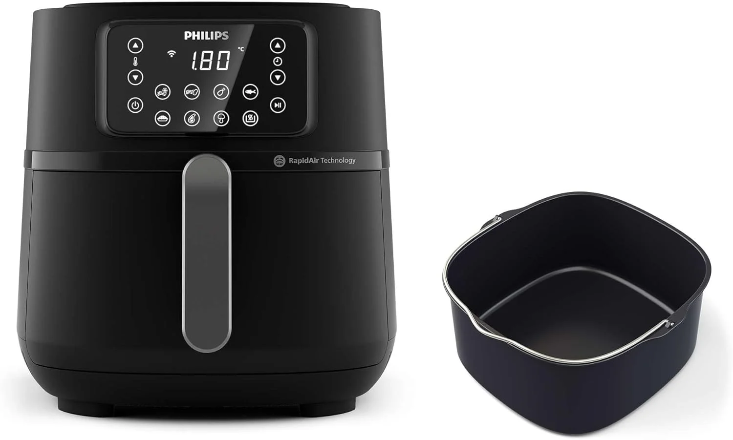 سرخ کن فیلیپس سری 5000 XXL متصل به برنامه Home ID - ظرفیت 7.2 لیتر، توان 2000 وات، فناوری Rapid Air، دارای سینی پخت، مدل HD9285/93