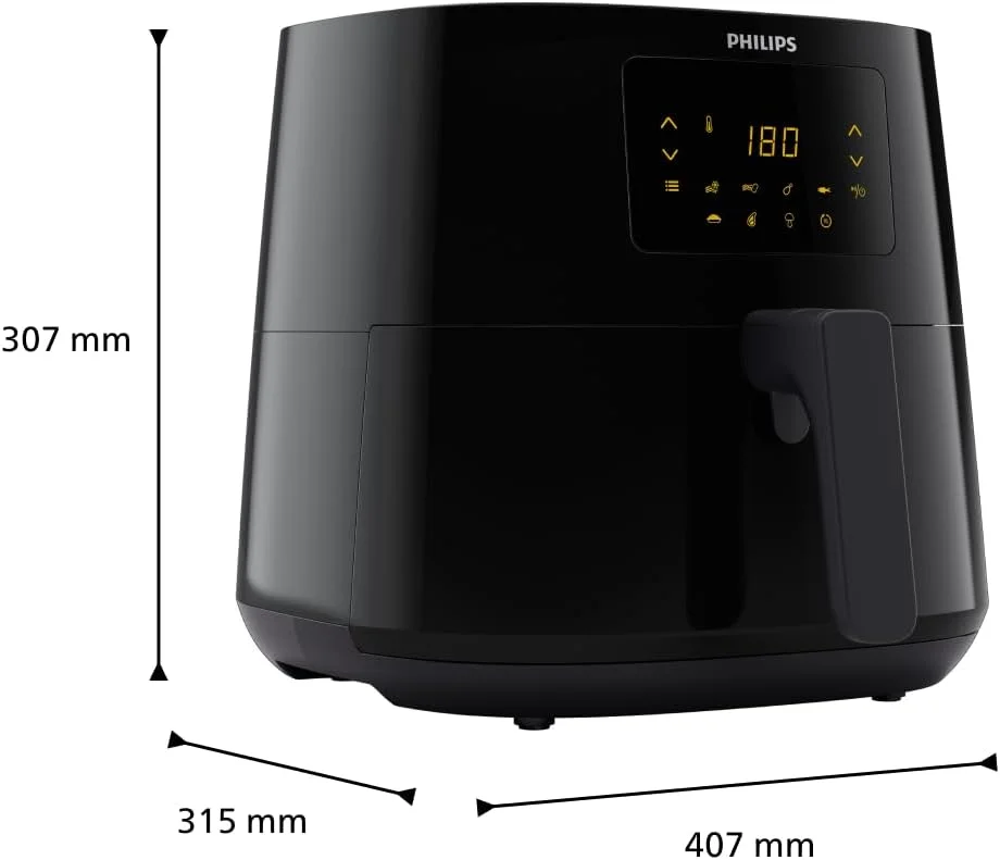 سرخ کن بدون روغن فیلیپس مدل Essential Airfryer XL - ظرفیت 6.2 لیتر، فناوری هوای داغ Rapid Air، صفحه لمسی، اپلیکیشن NutriU با دستور پخت، 2000 وات، 15x15x14 سانتی متر، مشکی (HD9270/90) سرخ کن بدون روغن فیلیپس مدل Essential Airfryer XL - ظرفیت 6.2 لیتر، فناوری هوای داغ Rapid Air، صفحه لمسی، اپلیکیشن NutriU با دستور پخت، 2000 وات، 15x15x14 سانتی متر، مشکی (HD9270/90)
