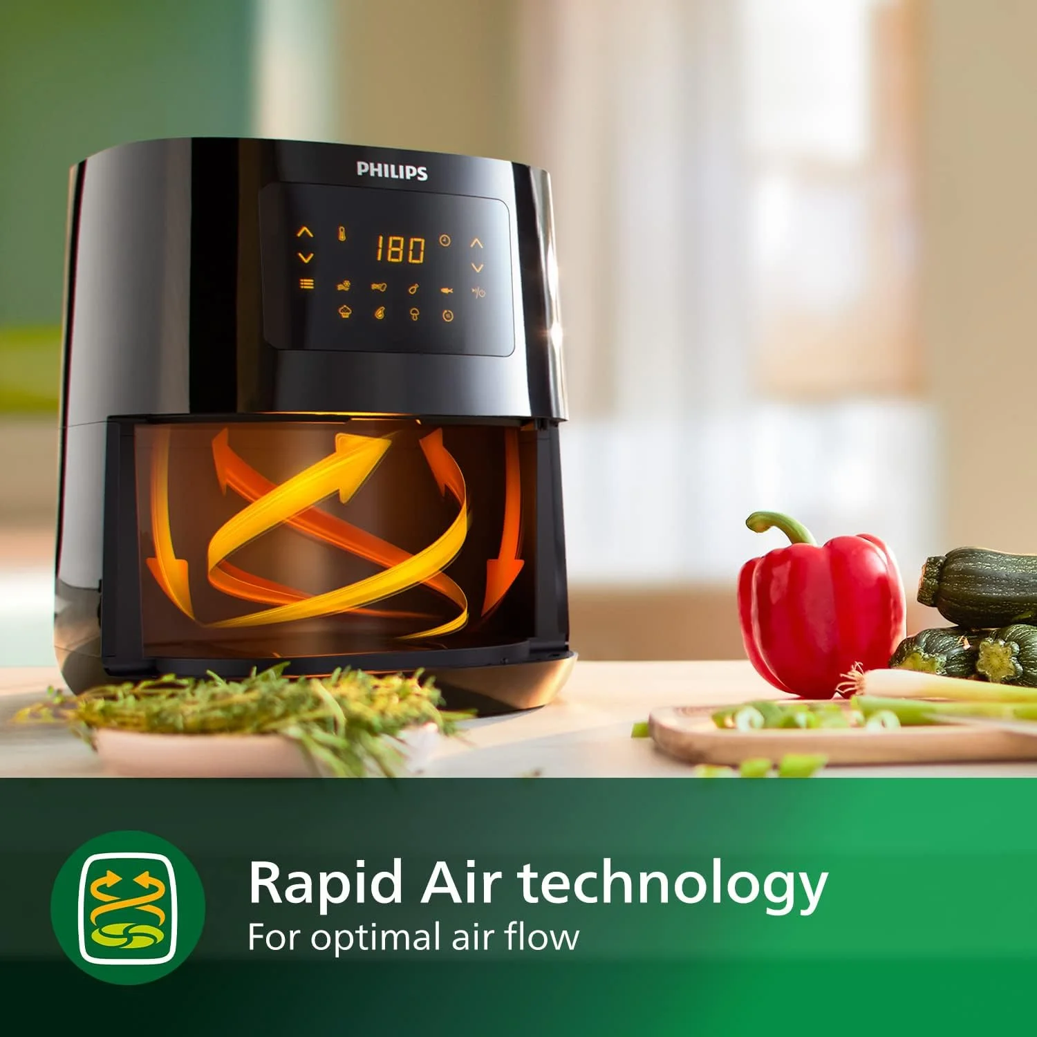 سرخ کن فیلیپس مدل L - 1400 وات، 50 هرتز، 4.1 لیتر، 0.8 کیلوگرم، فناوری Rapid Air، مشکی - HD9252/91 (بازسازی شده)