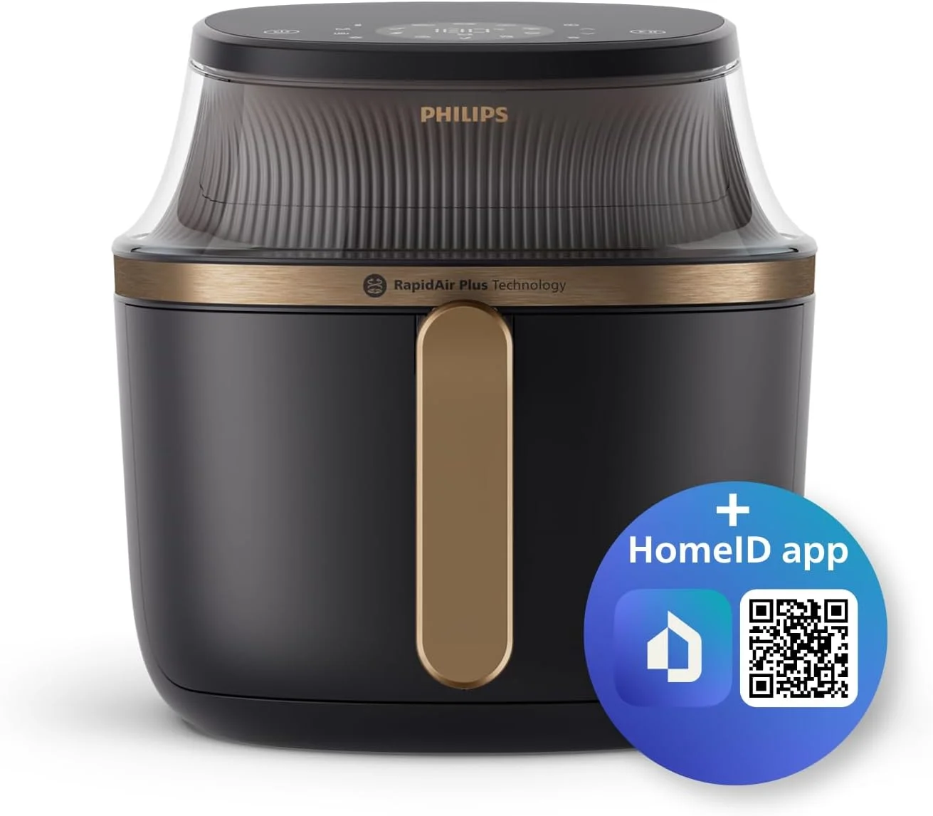 سرخ کن بدون روغن فیلیپس XL - ظرفیت 6.2 لیتر، توان 1700 وات، دارای پنجره دید، 16 عملکرد پخت، صفحه لمسی، تکنولوژی RapidAir Plus، مشکی - مدل NA332/09