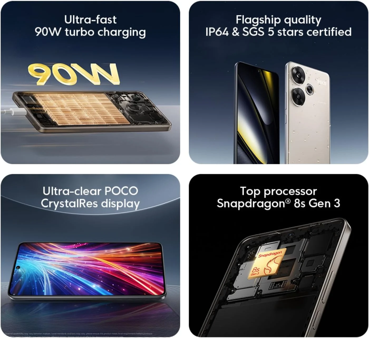 گوشی موبایل شیائومی POCO F6 5G، مشکی (8 گیگابایت رم + 256 گیگابایت حافظه داخلی) | Snapdragon 8s Gen 3 | صفحه نمایش 6.67 اینچی AMOLED 120 هرتز | دوربین سه گانه با OIS 50+8 مگاپیکسل، دوربین جلو 20 مگاپیکسل گوشی موبایل شیائومی POCO F6 5G، مشکی (8 گیگابایت رم + 256 گیگابایت حافظه داخلی) | Snapdragon 8s Gen 3 | صفحه نمایش 6.67 اینچی AMOLED 120 هرتز | دوربین سه گانه با OIS 50+8 مگاپیکسل، دوربین جلو 20 مگاپیکسل