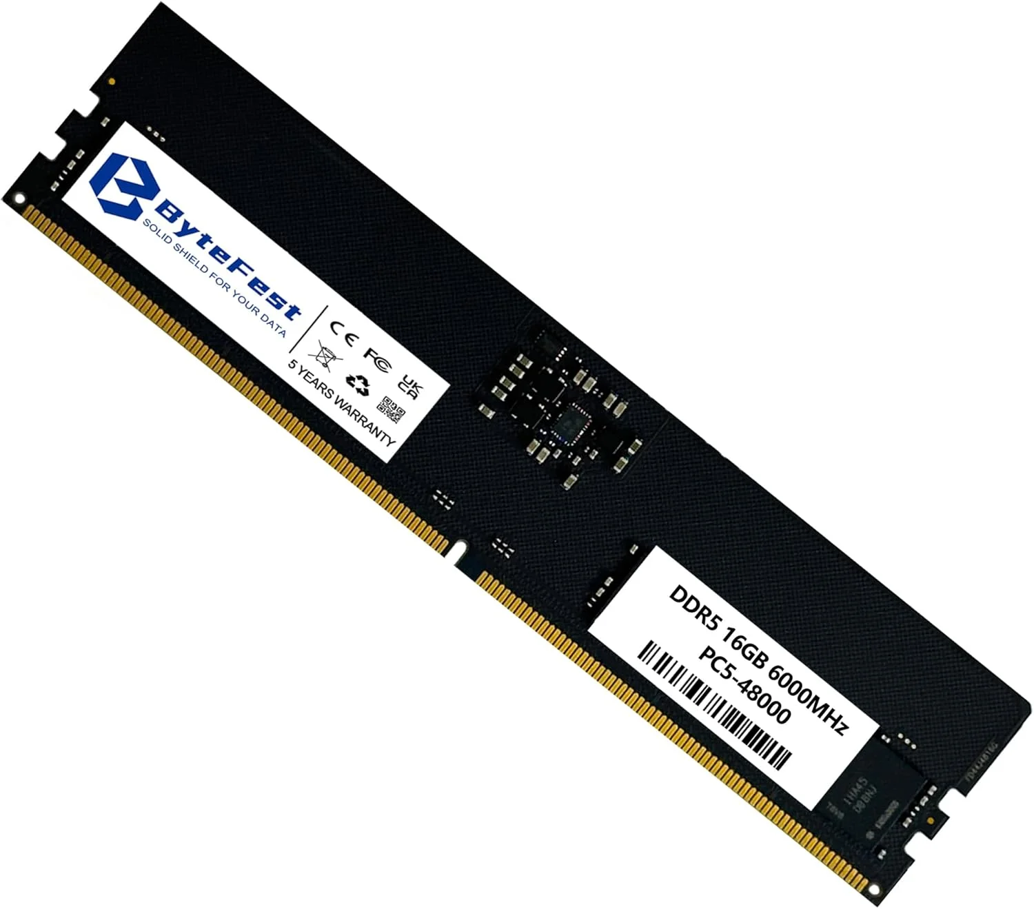 رم 16 گیگابایتی DDR5 بایت فست 6000 مگاهرتز PC5-48000 CL46 اورکلاک Intel XMP 3.0 و AMD Expo UDIMM 1.35V 288 پین سازگار ماژول حافظه ارتقاء کامپیوتر رومیزی