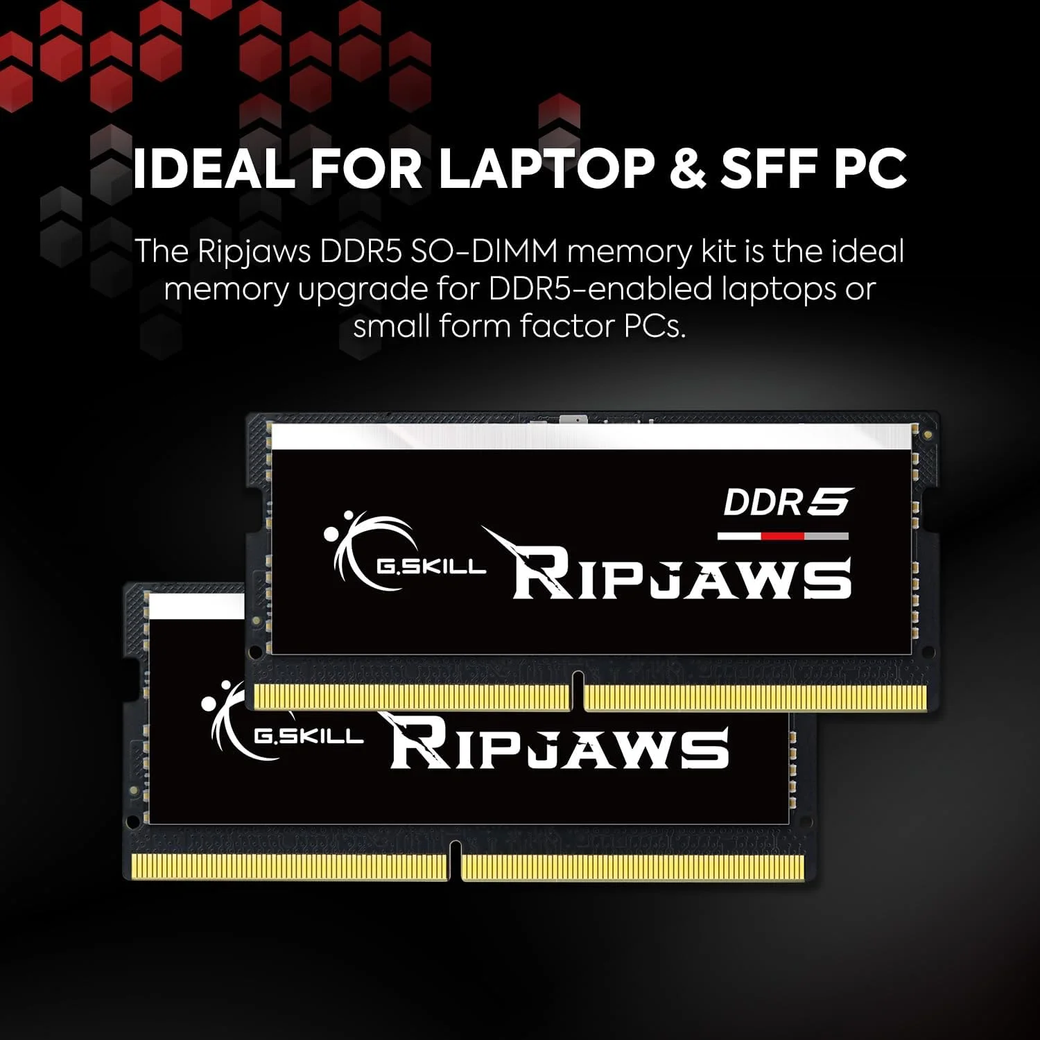 رم لپ تاپ G.SKILL Ripjaws DDR5 SO-DIMM سری DDR5 با ظرفیت 96 گیگابایت (2x48GB) سرعت 5600MT/s CL46-45-45-89 1.10V بدون بافر Non-ECC مدل SO-DIMM (F5-5600S4645A48GX2-RS) رم لپ تاپ G.SKILL Ripjaws DDR5 SO-DIMM سری DDR5 با ظرفیت 96 گیگابایت (2x48GB) سرعت 5600MT/s CL46-45-45-89 1.10V بدون بافر Non-ECC مدل SO-DIMM (F5-5600S4645A48GX2-RS)