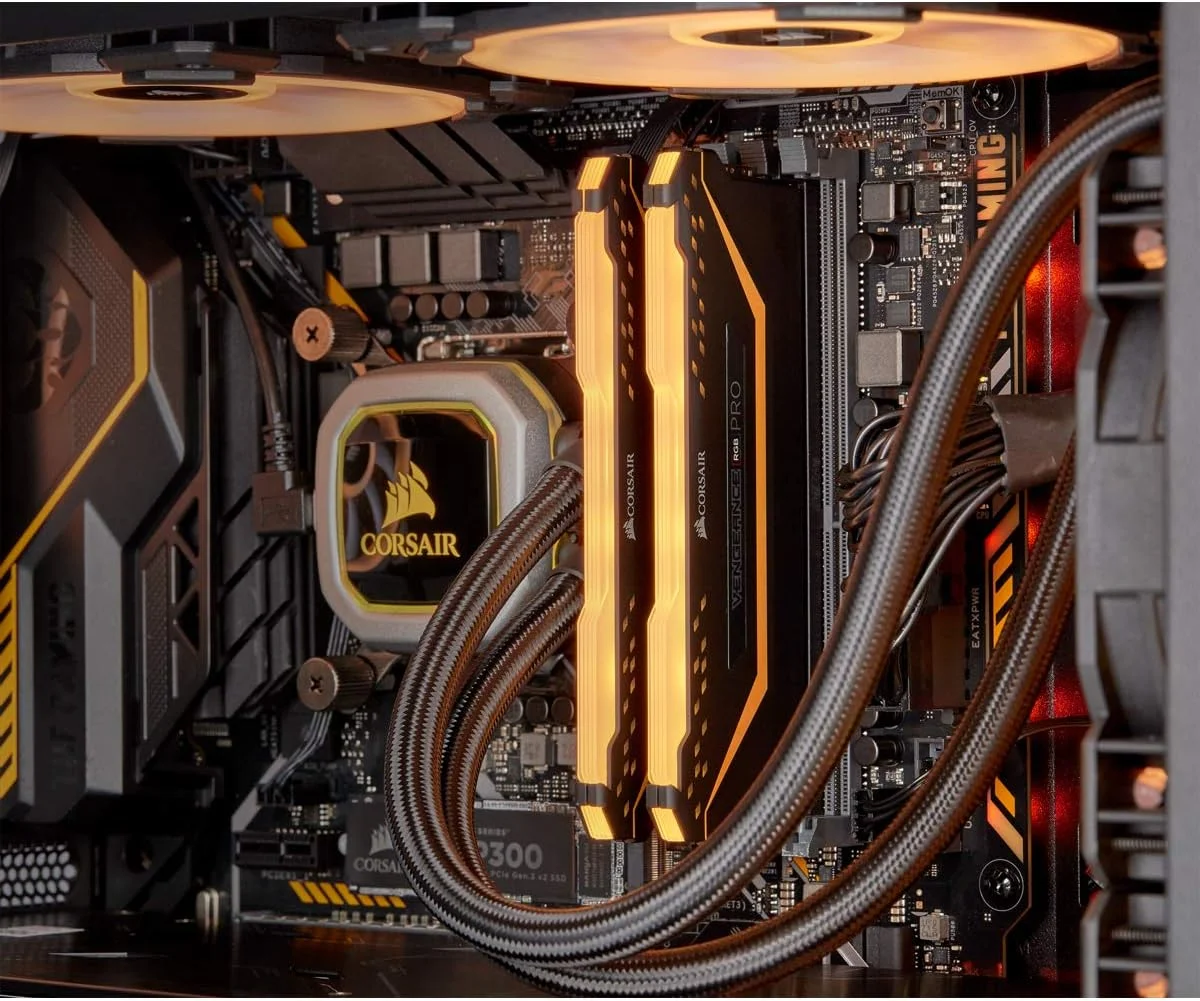 رم کورسیر VENGEANCE RGB PRO 16GB (2x8GB) DDR4 3200 (PC4-25600) C16 1.35V - نسخه مشکی TUF