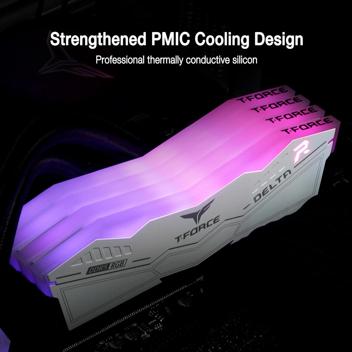 رم تیم گروپ دلتا سفید RGB DDR5 6000MHz 32GB (2x16GB) CL30 دو کاناله AMD Expo و Intel XMP سفید