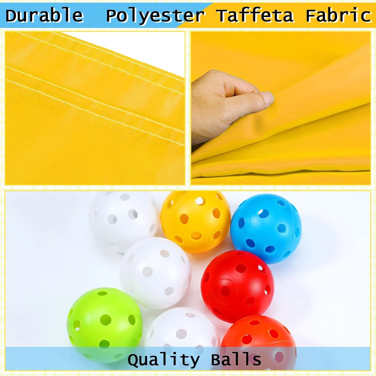 بازی گروهی پارچه سوراخ دار Kathfly، ابعاد 249x178 سانتی‌متر، سرگرمی آموزشی، بازی‌های گروهی برای کار با 8 عدد توپ گروهی برای کار تیمی