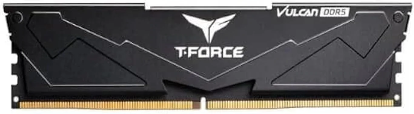 رم دسکتاپ گیمینگ TeamGroup T-Force Vulcan 32GB 5600MHz CL36 با هیت سینک فلزی آلومینیومی DDR5 با قابلیت دفع حرارت پیشرفته، پشتیبانی از Intel XMP 3.0 / AMD EXPO (مشکی) - FLBD532G5600HC36B01