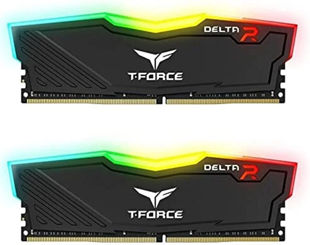 رم تیم گروپ T FORCE DELTA RGB 16GB 2X8GB DDR4 3200 MHz CL16 UDIMM مشکی مدل TF3D416G3200HC16FDC01