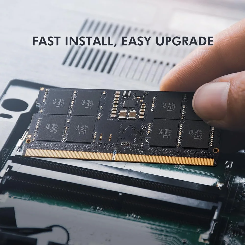 رم لپ تاپ TEAMGROUP Elite SODIMM DDR5 32GB (دو عدد 16 گیگابایتی) 5600Mhz (PC5-44800) CL46 Non-ECC Unbuffered 1.1V 262 Pin - مدل TED532G5600C46ADC-S01 رم لپ تاپ TEAMGROUP Elite SODIMM DDR5 32GB (دو عدد 16 گیگابایتی) 5600Mhz (PC5-44800) CL46 Non-ECC Unbuffered 1.1V 262 Pin - مدل TED532G5600C46ADC-S01