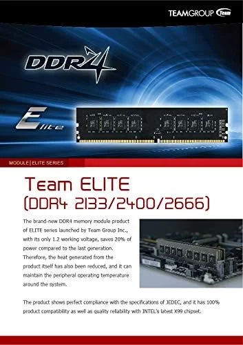 رم کامپیوتر دسکتاپ تک کاناله 16 گیگابایتی TEAMGROUP Elite DDR4 2666MHz (PC4-21300) CL19 بدون بافر Non-ECC 1.2V UDIMM 288 پین - مدل TED416G2666C1901 - (تک ماژول 16 گیگابایتی) رم کامپیوتر دسکتاپ تک کاناله 16 گیگابایتی TEAMGROUP Elite DDR4 2666MHz (PC4-21300) CL19 بدون بافر Non-ECC 1.2V UDIMM 288 پین - مدل TED416G2666C1901 - (تک ماژول 16 گیگابایتی)