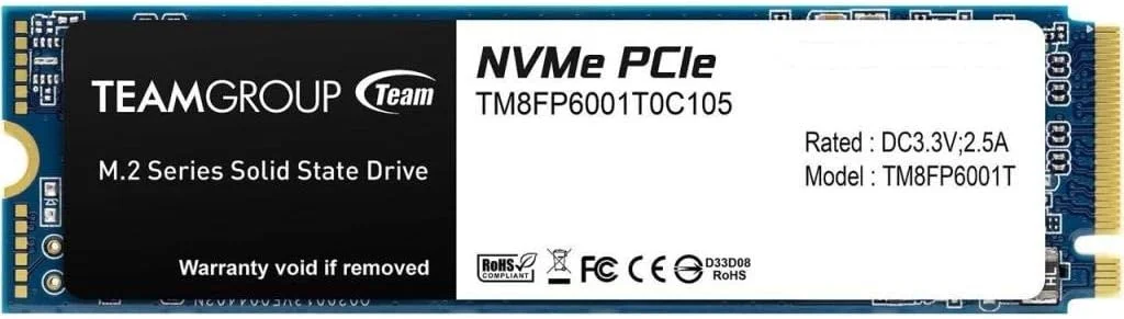 حافظه اس اس دی اینترنال Teamgroup MP33 با ظرفیت 1 ترابایت، M.2 PCIe 3.0 x4 با NVMe 1.3، سرعت خواندن 1800 مگابایت بر ثانیه و سرعت نوشتن 1500 مگابایت بر ثانیه