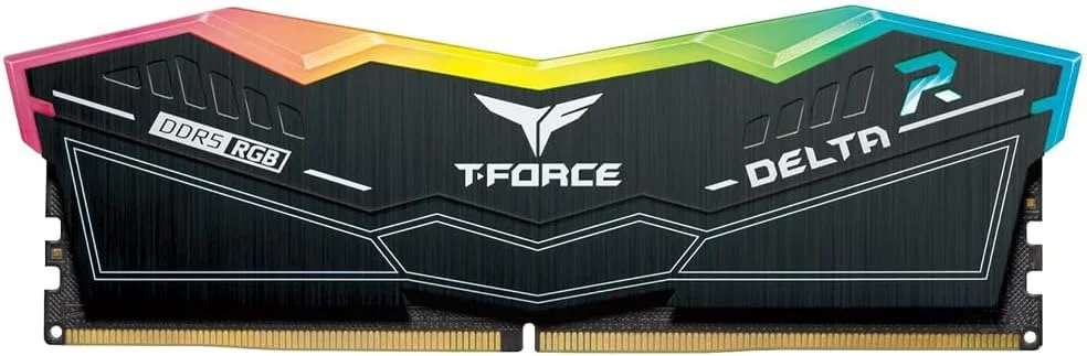 رم دسکتاپ گیمینگ TeamGroup T-Force Delta RGB 32GB 6000MHz CL38 DDR5 با پشتیبانی از Intel XMP 3.0 و AMD Expo (مشکی) - FF3D532G6000HC38A01