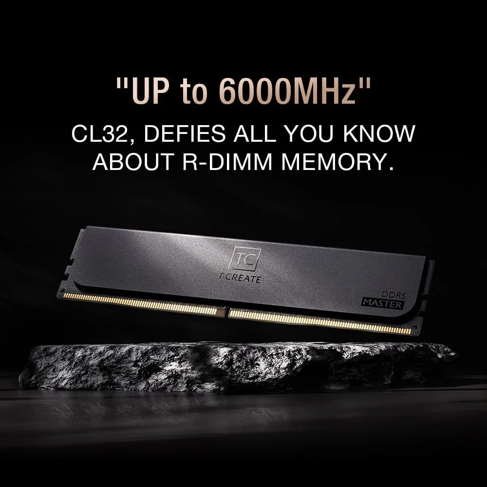 کیت حافظه رم ورک استیشن 192 گیگابایتی TEAMGROUP T-Create Master Overclocking DDR5 R-DIMM (شامل 8 عدد رم 24 گیگابایتی) 6000 مگاهرتز (PC5-48000) CL32 Hynix M-DIE مشکی - CTCMD5192G6000HC32AOC01