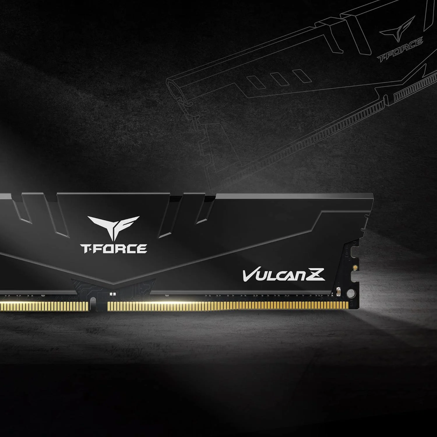 کیت 16 گیگابایتی (2x8GB) رم دسکتاپ TEAMGROUP T-Force Vulcan Z DDR4 3200MHz (PC4-25600) CL16 مدل TLZBD416G3200HC16FDC01 - مشکی