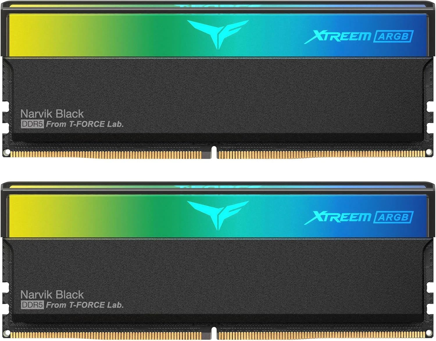 رم دسکتاپ TEAMGROUP T-Force XTREEM ARGB DDR5 با ظرفیت 48 گیگابایت (2x24GB) و فرکانس 8000 مگاهرتز PC5-64000 CL38 M-DIE، مناسب برای چیپست های سری 600 و 700، دارای XMP 3.0، رنگ مشکی مدل FF9D548G8000HC38EDC01