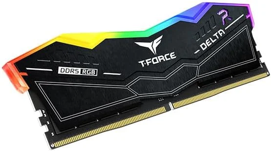رم دسکتاپ TEAMGROUP T-Force Delta RGB DDR5 با ظرفیت 64 گیگابایت (2x32GB) 6000MHz PC5-48000 CL38 سازگار با Intel XMP 3.0 و AMD Expo مدل FF3D564G6000HC38GDC01