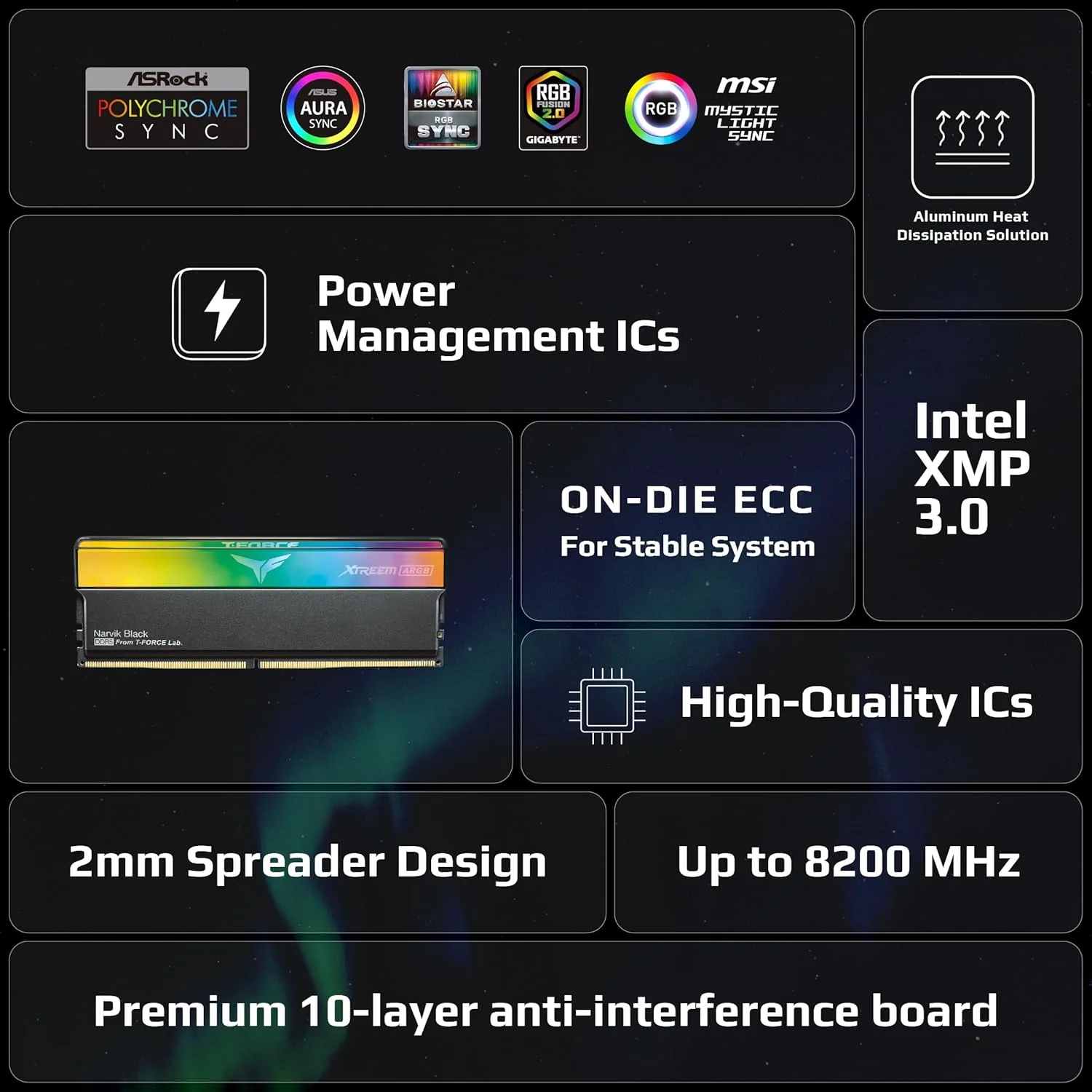 رم دسکتاپ TEAMGROUP T-Force XTREEM ARGB DDR5 با ظرفیت 48 گیگابایت (2x24GB) و فرکانس 8000 مگاهرتز PC5-64000 CL38 M-DIE، مناسب برای چیپست های سری 600 و 700، دارای XMP 3.0، رنگ مشکی مدل FF9D548G8000HC38EDC01 رم دسکتاپ TEAMGROUP T-Force XTREEM ARGB DDR5 با ظرفیت 48 گیگابایت (2x24GB) و فرکانس 8000 مگاهرتز PC5-64000 CL38 M-DIE، مناسب برای چیپست های سری 600 و 700، دارای XMP 3.0، رنگ مشکی مدل FF9D548G8000HC38EDC01