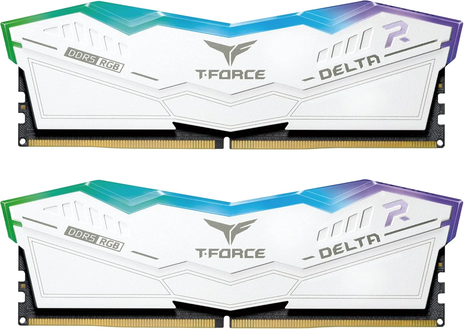 رم دسکتاپ TEAMGROUP T-Force Delta RGB DDR5 با ظرفیت 32 گیگابایت (2x16GB) 6000MHz PC5-48000 CL38 سازگار با Intel XMP 3.0 و AMD Expo - مدل FF4D532G6000HC38ADC01 - رنگ سفید