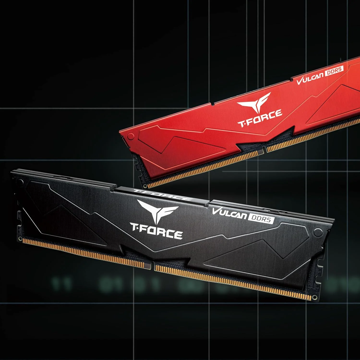رم دسکتاپ TEAMGROUP T-Force Vulcan DDR5 64GB (2x32GB) 6000MHz (PC5-48000) CL38 سازگار با Intel XMP 3.0 و AMD Expo قرمز مدل FLRD564G6000HC38ADC01