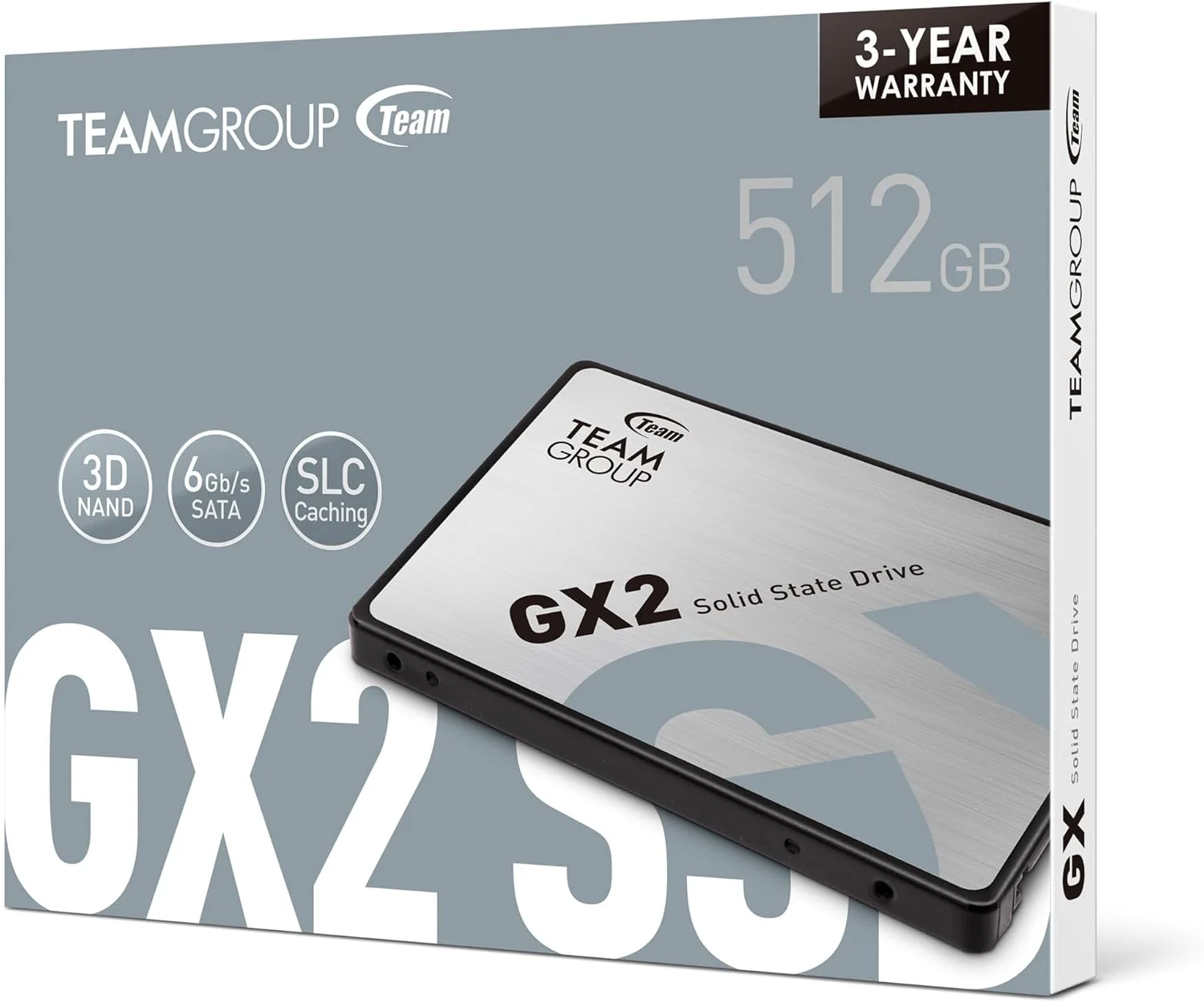 حافظه اس اس دی TEAMGROUP T253X2512G0C101 Team Group GX2 با ظرفیت 512 گیگابایت، سایز 2.5 اینچ، SATA III 6GB/s، سرعت خواندن/نوشتن 530/430 مگابایت بر ثانیه