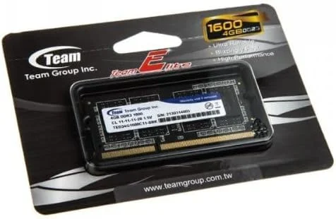TEAMGROUP TED34G1600C11-S01 Team Group DDR3 4GB 1600MHz CL11 SODIMM 1.5V TEAMGROUP TED34G1600C11-S01 Team Group DDR3 4GB 1600MHz CL11 SODIMM 1.5V