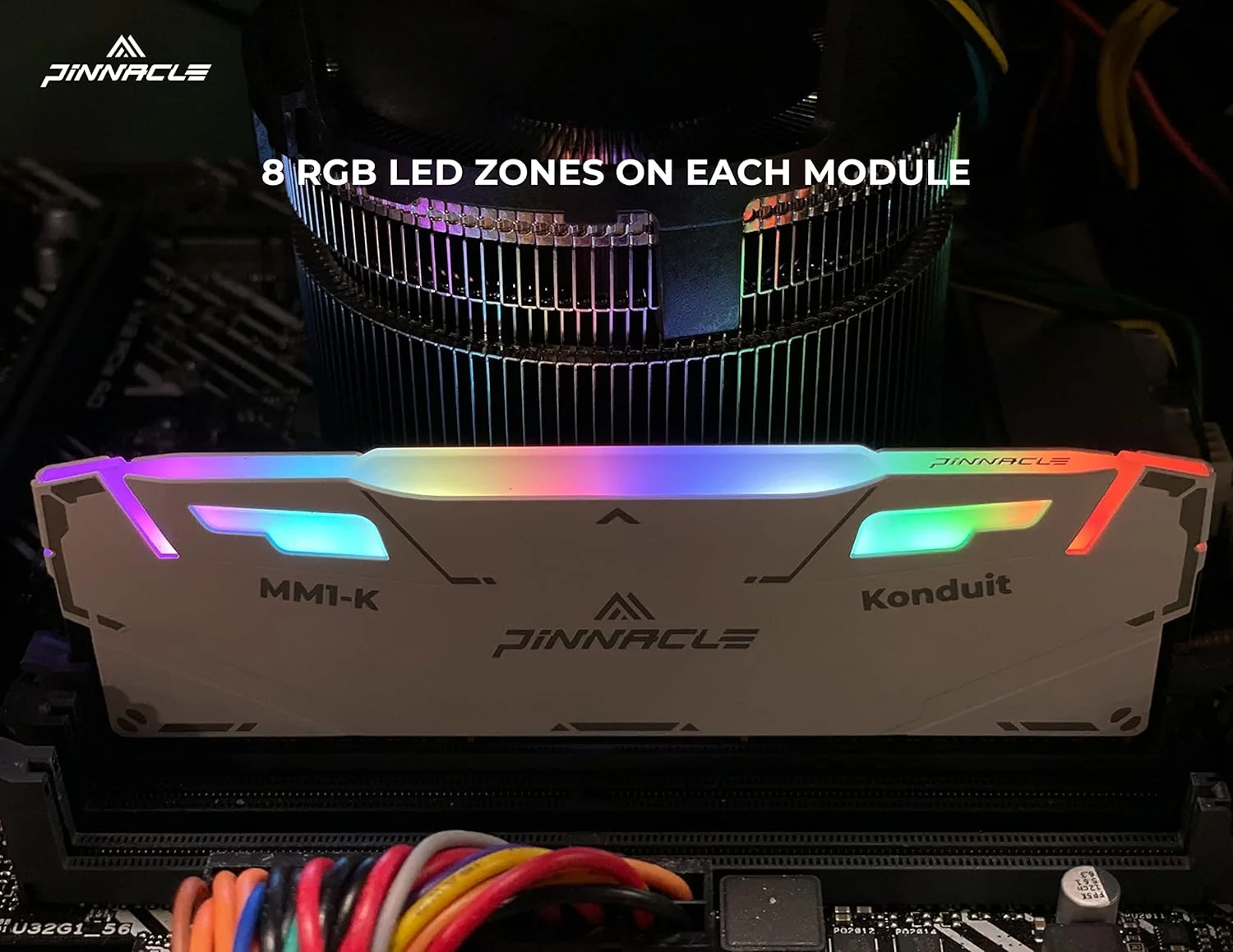 کیت حافظه رم 16 گیگابایتی (2x8GB) Timetec Pinnacle Konduit RGB DDR4 3200MHz PC4-25600 CL16-18-18-38 XMP2.0 اورکلاک 1.35V سازگار با AMD و Intel Desktop Gaming PC - سفید